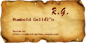 Rumbold Gellén névjegykártya